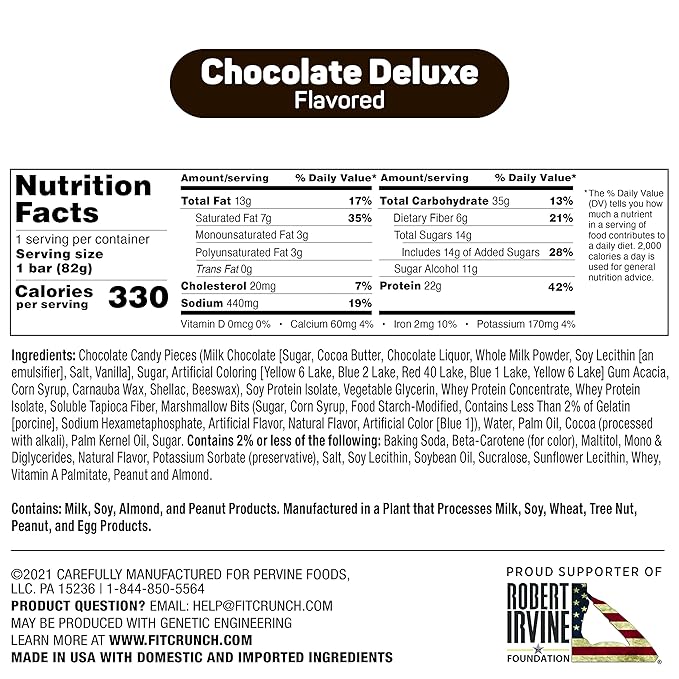 FITCRUNCH Loaded Cookie Protein Bar High Protein Gluten Free Protein Snack (12 Cookie Bars Chocolate Deluxe)
