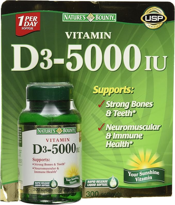 Nature's Bounty Vitamin D3 5000 IU 300 Softgels