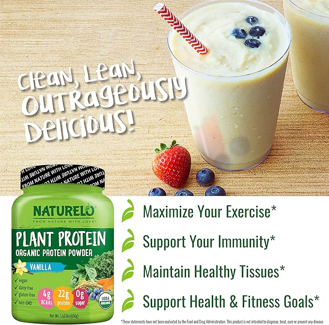 NATURELO Vegan Plant Protein Powder - Vanilla and Chocolate Bundle - 40 Servings