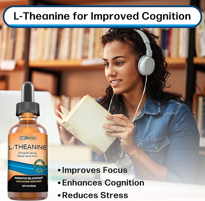 SBR Nutrition D3+K2 and L-Theanine Bundle Vitamin D3K2 (MK7) Liquid Drops Peppermint 1oz | L theanine 225mg Liquid Drops 2oz | for Adults &amp Kids | Non-GMO Gluten Free