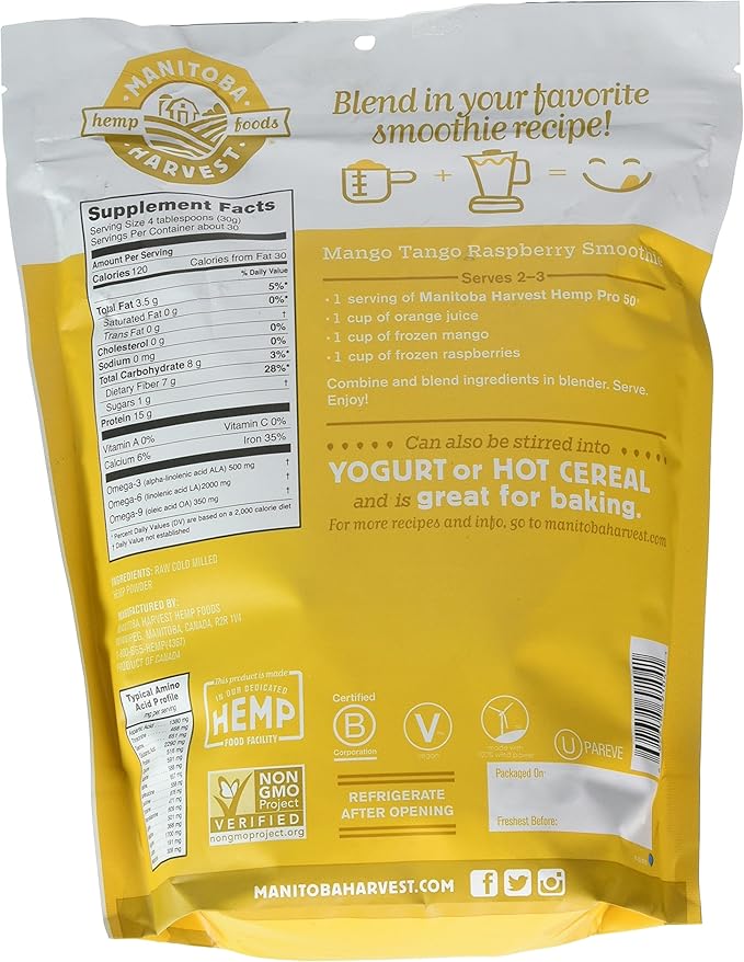 MANITOBA HARVEST Protein Powder-Hemp Pro 50 32 OZ