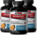 Folic Acid biotin - Anti Gray Hair - Fo ti Capsules (3 Bottles - 180 Capsules)