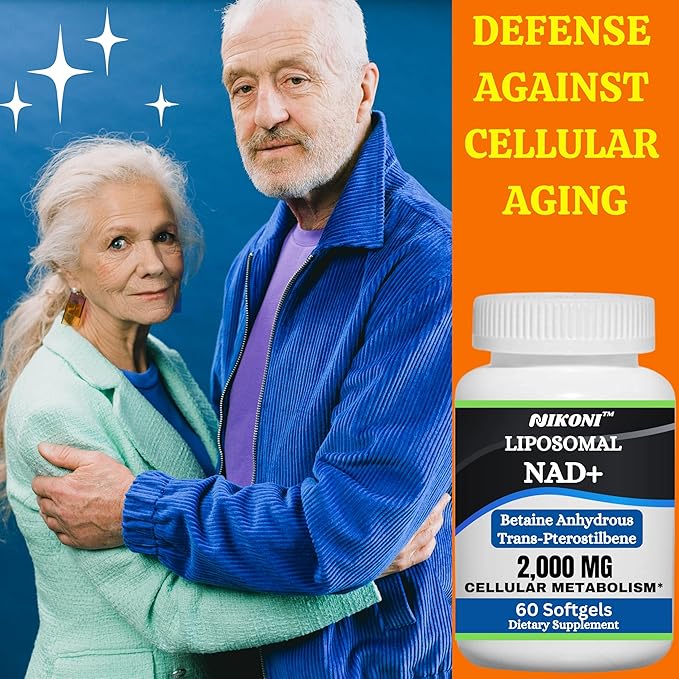 Nikoni Liposomal NAD+ 2000 mg with TMG and Pterostilbene Supports Healthy Aging-120 Softgels