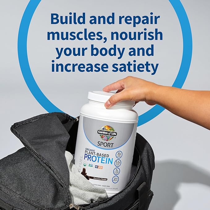 Garden of Life Organic Vegan Protein Powder with Probiotics BCAAs NSF Certified Gluten Free &amp Sport Non GMO Sport Protein Powder 19 Servings Chocolate