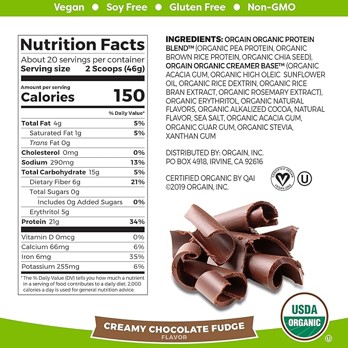 Orgain Keto Collagen Protein Powder Chocolate (0.88lb) Organic Vegan Protein Powder Creamy Chocolate Fudge (2.03lb)