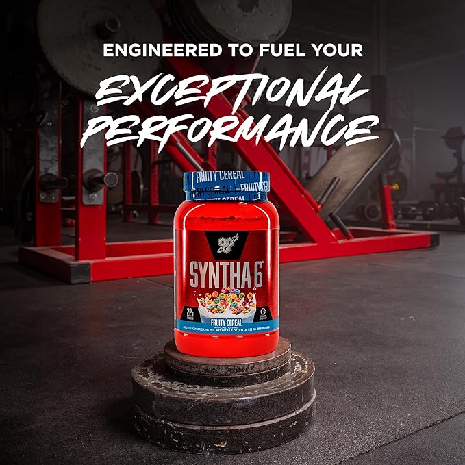 BSN SYNTHA-6 Premium Protein Powder with 6g of Fiber Whey Isolate Micellar Casein Milk Protein Isolate 5g of Fat Fruity Cereal 28 Servings 2.91 Pound (Packaging May Vary)