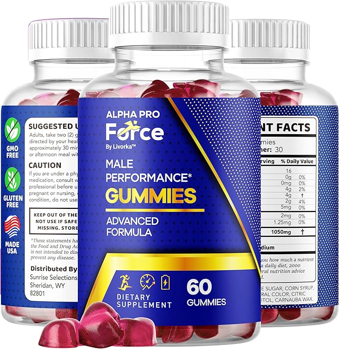 (3 Pack) Alpha Pro Force Gummies For Men - Official Alpha Pro Force Gummies Natural Premium Support Overall Health &amp Wellnes AlphaPro Force Advanced Formula Maximum Strength 180 Gummies For 3 Mo