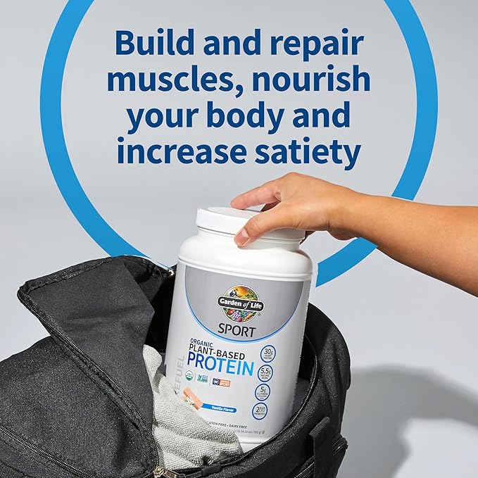 Garden of Life Organic Vegan Protein Powder with Probiotics BCAAs NSF Certified Gluten Free &amp Sport Non GMO Sport Protein Powder 19 Servings Vanilla