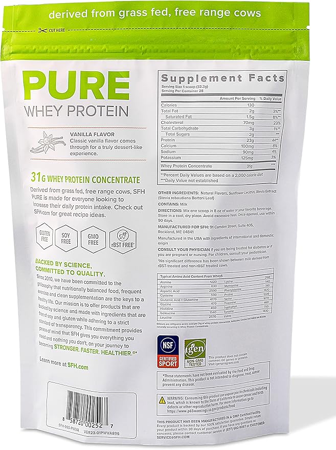 SFH Health &amp Wellness Bundle Pure Whey Vanilla Protein Powder and Super Omega 3 Fish Oil Capsules