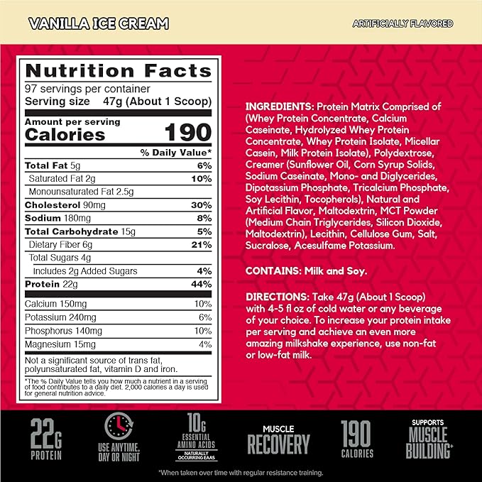 BSN SYNTHA-6 Whey Protein Powder Micellar Casein Milk Protein Isolate Powder Vanilla Ice Cream 97 Servings (Package May Vary)