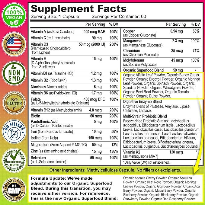 SUPPLEMENTS STUDIO Comprehensive Wellness &amp Bone Health Bundle - Women's Daily Multivitamin with Iron + Plant-Based Calcium Magnesium Zinc D3 K2 &amp Turmeric - Vegan Non-GMO Clean Ingredie