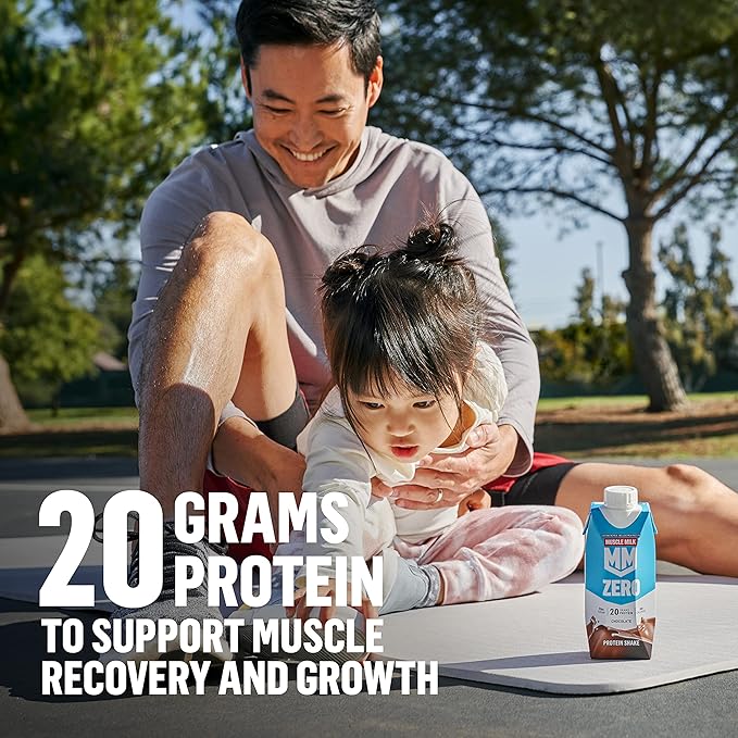 Muscle Milk Zero Protein ShakeVanilla Crème20g ProteinZero Sugar100 CaloriesCalciumVitamins AC &amp D4g FiberEnergizing SnackWorkout RecoveryPackaging May Vary 11.16 Fl Oz(Pack of 24)