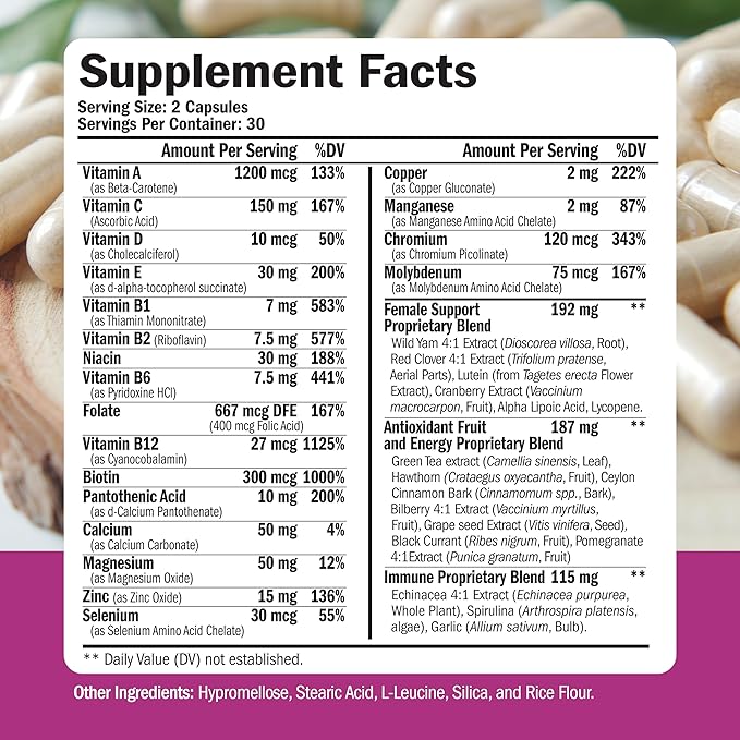 Vegan Glucosamine Chondroitin MSM Joint Support Supplement &amp Complete Multivitamin for Women