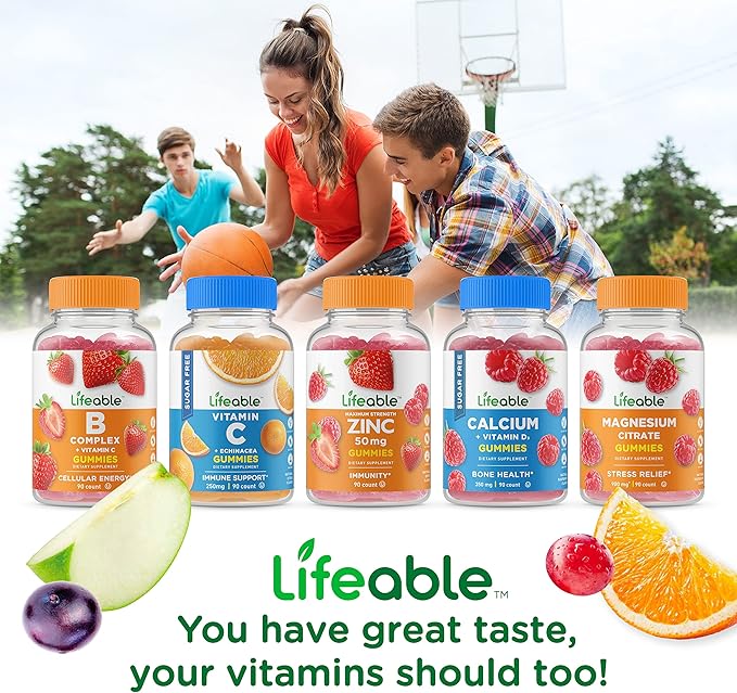 Lifeable Vitamin D 5000 IU + Immune Support Gummies Bundle - Great Tasting Vitamin Supplement Gluten Free GMO Free Chewable Gummy
