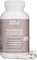 Magnesium Complex - Lifted Naturals Magnesium Supplement w/Bisglycinate Malate Taurate - 120 Capsules - Bioavailable Magnesium Formula for Mood Sleep Energy Support*