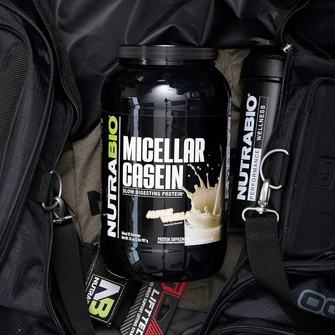 NutraBio Casein Protein Powder Micellar Casien Powder 25g Slow Digesting Protein Helps Keep You Full Overnight Muscle Recovery &amp Growth BCAA &amp EAA Gluten Free Soy Free 2lb Vanilla