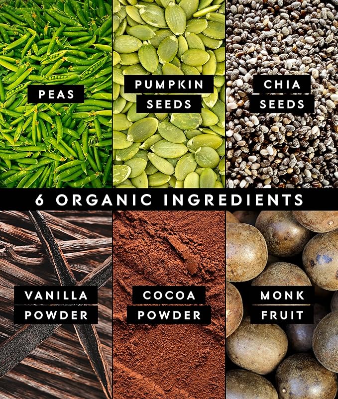Truvani Organic Vegan Protein Powder | Chocolate | 20g Plant Based Pea Protein | 18 Servings | Keto | Gluten &amp Dairy Free | Low Carb | No Added Sugar
