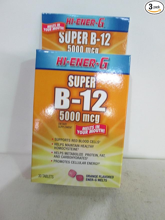 Windmill Health Products Hi-Ener-G Super B-12 5000 mcg 30-Count Boxes (Pack of 3)