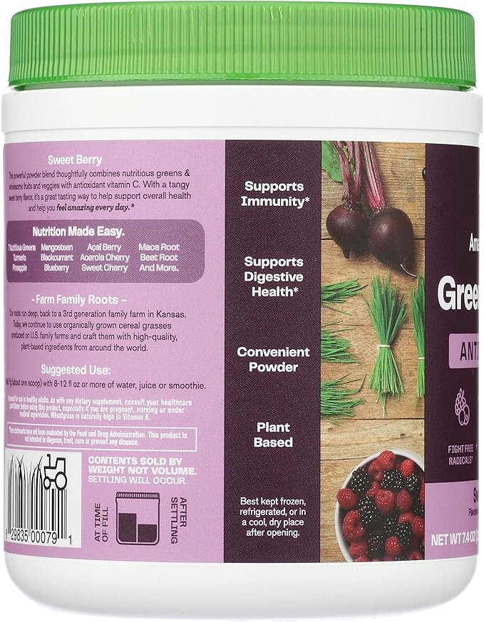 Amazing Grass Sweet Berry Antioxidant Superfood Powder 7.4 OZ