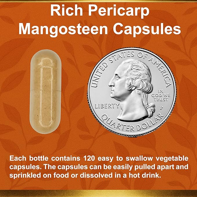 Mangosteen Pericarp Capsules Freeze Dried Whole Food High ORAC 56+ Potent Mangosteen Xanthones (120 Veggie Capsules) (2)