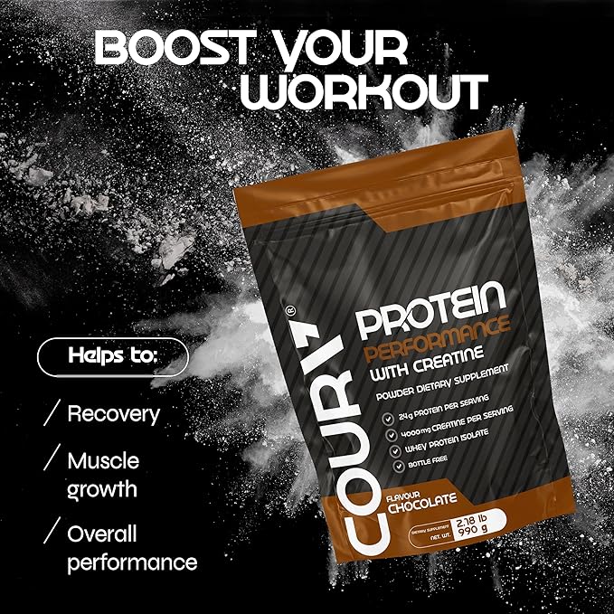 COURA Protein Performance Powder with Creatine High-Performance Muscle Support Gluten-Free Supplement for Athletes 990g