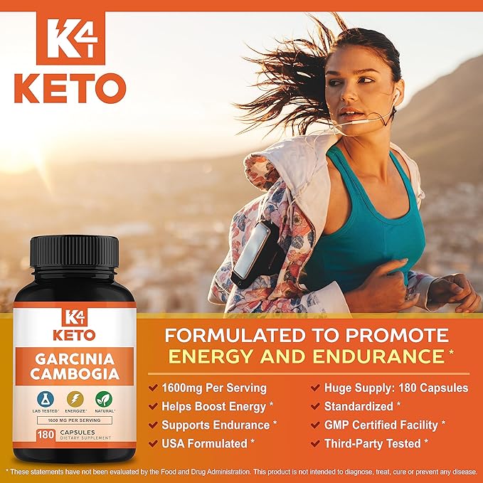 Garcinia Cambogia 1600 mg (180 Capsules) - Pure Natural Extract Supplement Pills - Standardized Garcinia Cambogia Alternative to Drops Gummies Liquid Tea &amp Powder