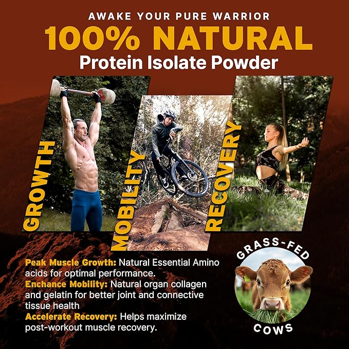 Paleo Pro 26G Beef Protein Powder - Pack of 2-30 Days Supply - Grass Fed Protein Powder Isolate - Pure Animal Based Pastured | Dairy &amp Gluten Free Natural &amp Clean Proteins for Paleo &amp Ket