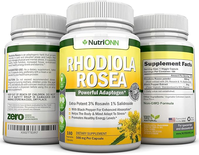 Magnesium Glycinate Capsules &amp Rhodiola Rosea Capsules Combo - Targeted Support for Challenging Times