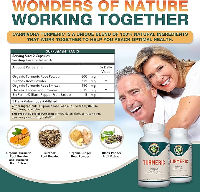 Carnivora Turmeric – Support for Joints and Digestive Health (90 Vegan Capsules)