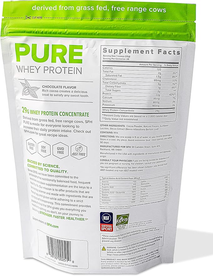 SFH Health &amp Wellness Bundle Pure Whey Chocolate Protein Powder and Super Omega 3 Fish Oil