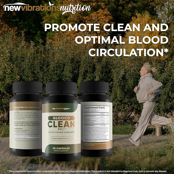 Glooco Clean Pro - Our Best Blood Cleanse Blood Balance Plus Blood Support - Nerve Support Supplement - Sugar Cleanse Detox - Immune Detox Cleanse Pancreas Circulatory Health Supplements