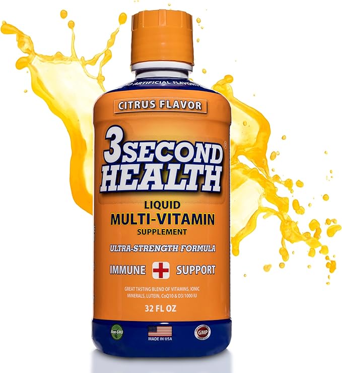 Liquid Multivitamin - Vegan - Non GMO - Gluten Free - Dairy Free - Soy Free - No Artificial Flavors or Preservatives - 32 Servings - GMP - USA Made - Boost Energy and Mental Clarity