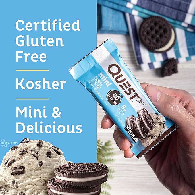 Quest Protein Bars Bundle - Mint Chocolate Chunk (12 Count) &amp Mini Cookies and Cream (14 Count)