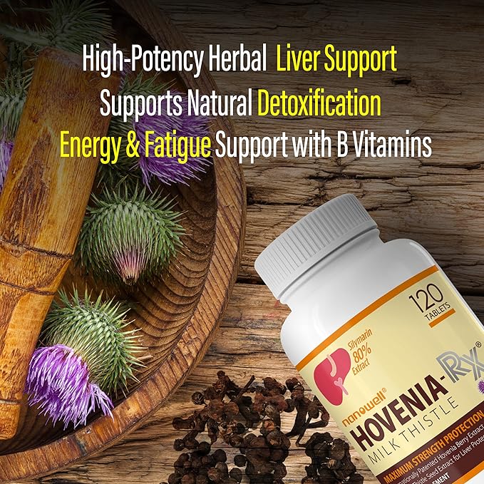 NANOWELL Hovenia-RX Milk Thistle 120 Tablets X 2 Bottles for 2 Month - Support Liver Health