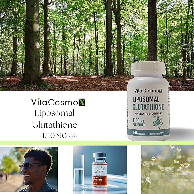 Liposomal Glutathione 1110 mg 120 Capsules Vegan 100% Vegetarian Non-GMO &amp Gluten Free - 3 Packs