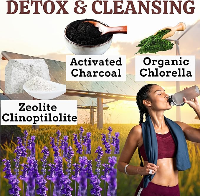 Nikoni Liposomal Zeolite Activated Charcoal &amp Organic Chlorella Supports Full Body Detox - 120 Vegan Softgels
