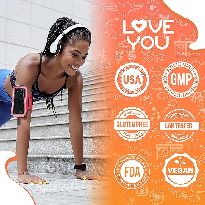 Love You Joint Support Supplement for Relief - Glucosamine Chondroitin MSM &amp Turmeric - Supports Mobility &amp Flexibility (Bones Back Knees Hands) 90 Tablets 45-Day Supply - Made in USA