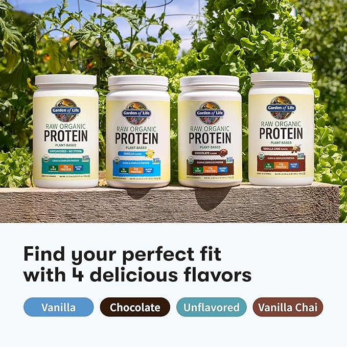 Garden of Life Protein Powder Vegan Protein Powder BCAA Probiotics &amp Digestive Enzymes Gluten &amp Lactose Free Vanilla 1.5 LB