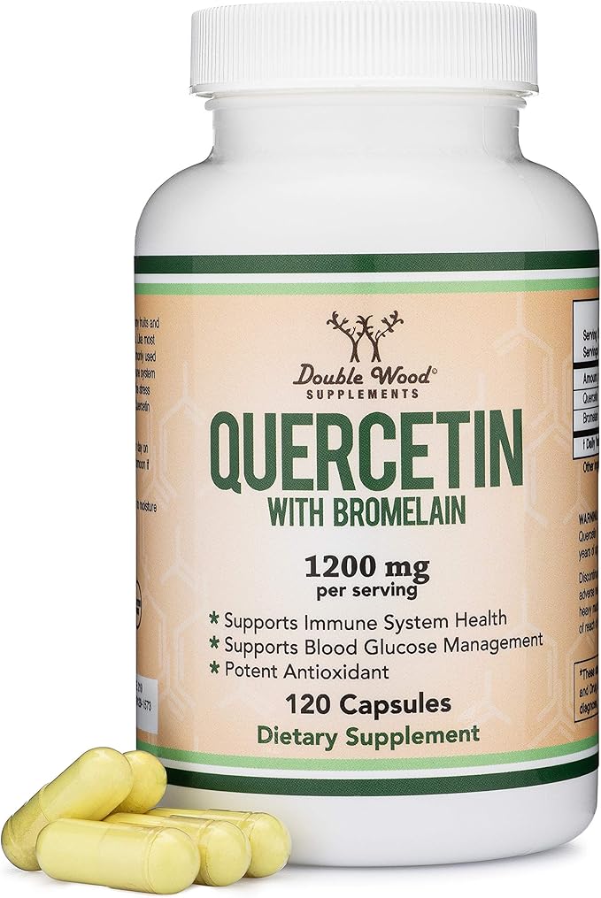 Double Wood Supplements Quercetin and Zinc Bundle - Support Immune System Health (120 Count Quercetin and 300 Count Zinc)