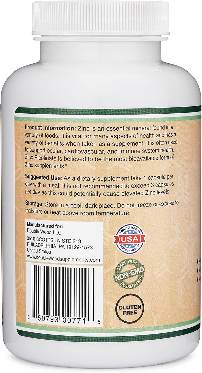 Double Wood Supplements Quercetin and Zinc Bundle - Support Immune System Health (120 Count Quercetin and 300 Count Zinc)