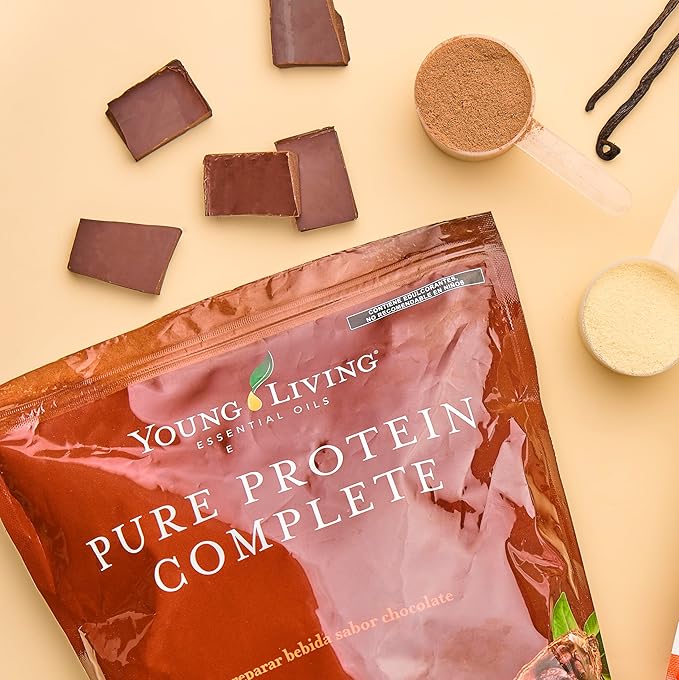Young Living Pure Protein Complete Chocolate Deluxe 26.0 oz- Support for Lean Muscle and Post-Workout Recovery with Essential Oils and Probiotics for Fitness