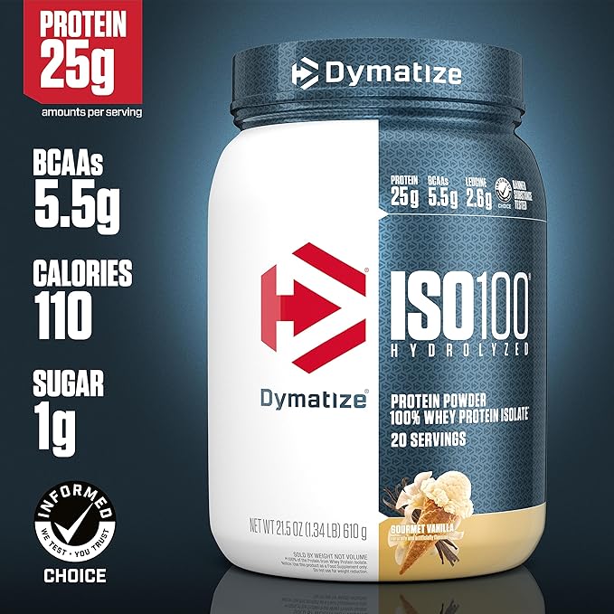 Bundle of Dymatize Performance Protein Shake Fruity Pebbles (12 pack) + ISO100 Whey Protein Powder Isolate Gourmet Vanilla (20 Servings)