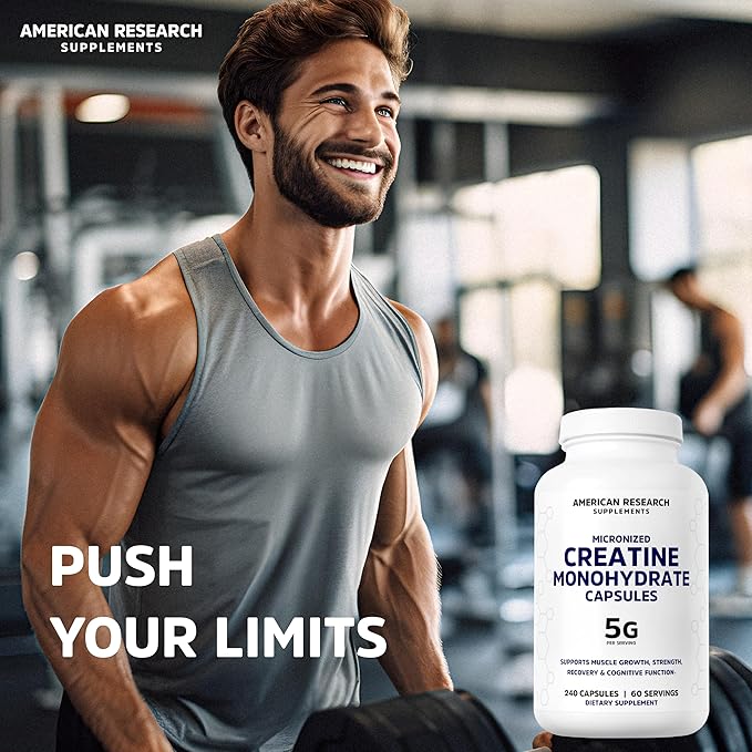 Creatine Monohydrate Capsules 5G | 60 Servings | Vegan | 4 Caps per Serving | Micronized Creatine Pills 5000mg | 240 Capsules | Creatine Pills For Men &amp Women | 2 Months Supply | Made Without Fill