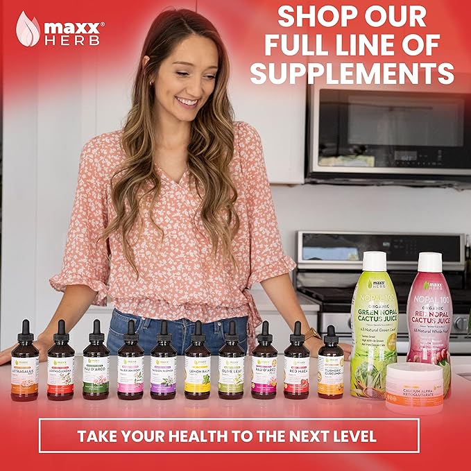 Maxx Herb Ashwagandha Extract – Max Strength Liquid Tincture Absorbs Better Than Capsules or Powder - for Stamina Memory &amp Immune Support - 4 Oz Bottle (60 Servings)