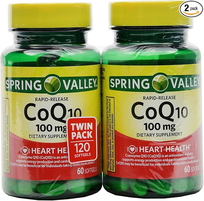 Spring Valley Co Q-10 100mg Heart Health Supplement 120 Softgels