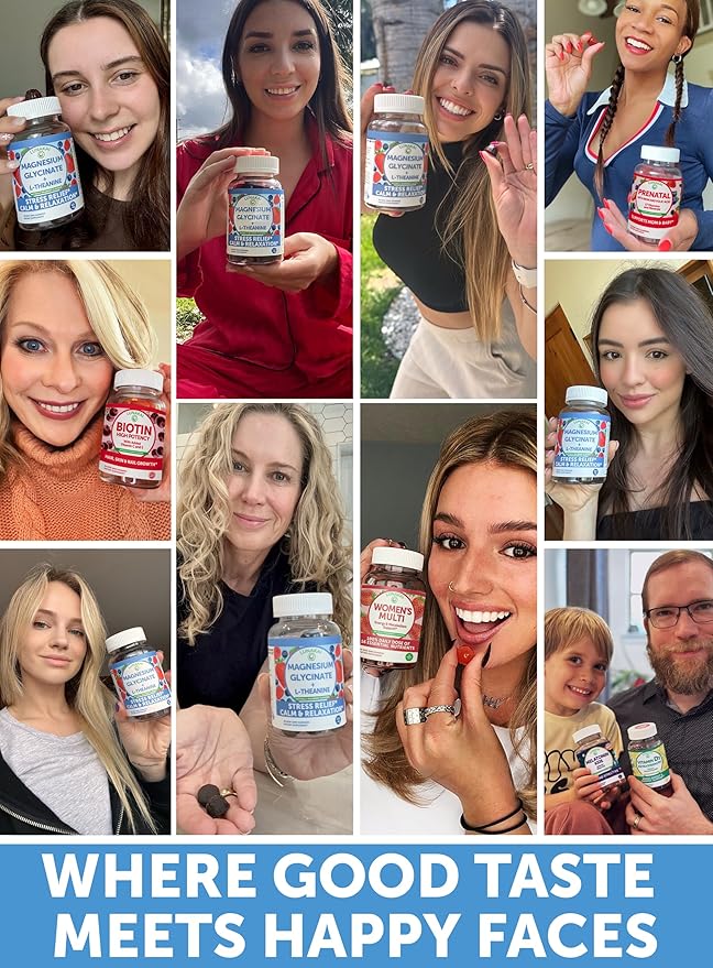 Lunakai USA Made Magnesium Glycinate Gummies 426mg with L-Theanine – Calm Sleep Stress Relief for Adults &amp Kids Non-GMO Vegan - 6 Pack