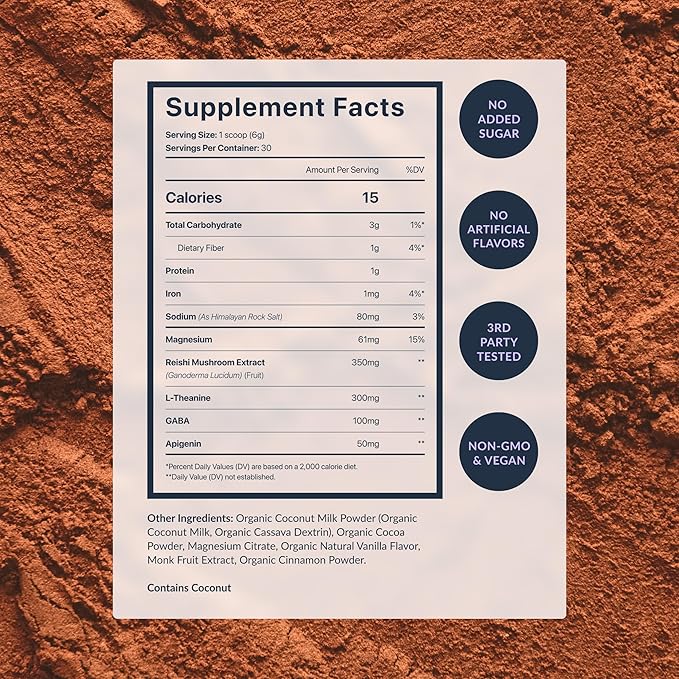 Beam Dream Sleep Powder L-Theanine Apigenin Reishi and Magnesium Third Party Tested Natural Sleep Aid &amp Sleep Supplement Health and Wellness Gift Natural Sleep Support Non-GMO 30 Servings