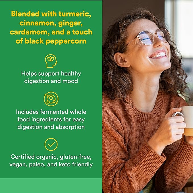 Whole Earth &amp Sea from Natural Factors Golden Milk Soothing Boost with Turmeric Ginger &amp More 4.4 oz Powder