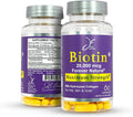 JE Natural Biotin Hair Skin and Nails Vitamins Vitamin C Biotin and Collagen Supplements That Make Hair Grow Faster and Longer for All Ages 60 Capsules of Biotin 20000mcg Maximum Strength.