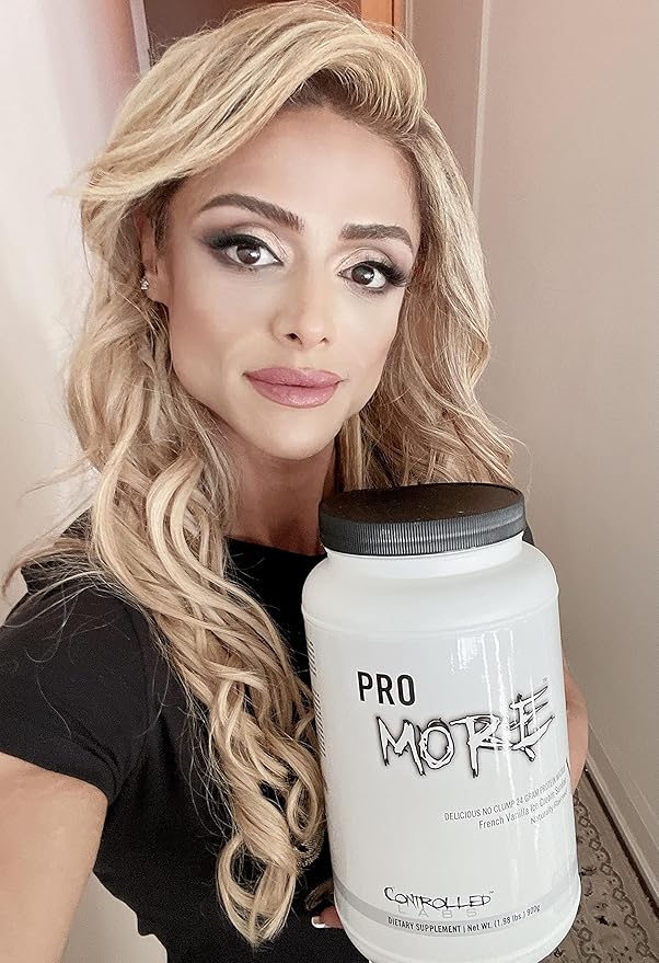 CONTROLLED LABS PROmore Protein Powder (27 Servings) - 24g Protein Per Scoop - 94% Sugar-Free Premium Smooth-Drink Formula (Chocolate Ice Cream Sundae) (27 Servings French Vanilla Ice Cream Sundae)